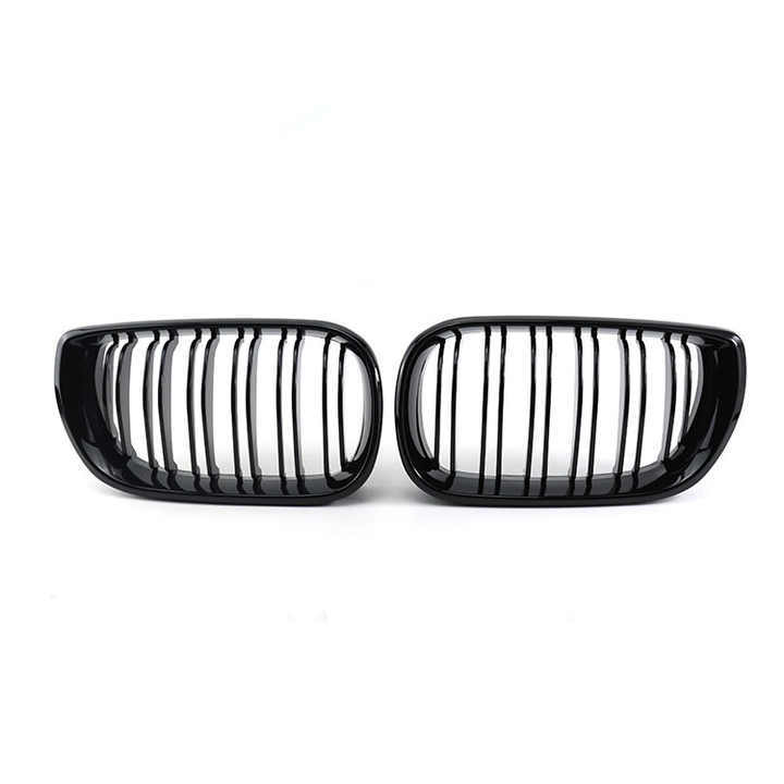 Gloss Black Dual Slat Decorative Front Bumper Mesh Cover Grille Car Front Grille Fit for BMW 3Series E46 2002-2004,www.hongyangcorp.com,Gloss Black Dual Slat Decorative Front Bumper Mesh Cover Grille Car Front Grille Fit for BMW 3Series E46 2002-2004