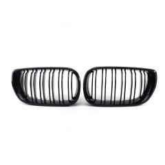 Gloss Black Dual Slat Decorative Front Bumper Mesh Cover Grille Car Front Grille Fit for BMW 3Series E46 2002-2004,www.hongyangcorp.com,Gloss Black Dual Slat Decorative Front Bumper Mesh Cover Grille Car Front Grille Fit for BMW 3Series E46 2002-2004