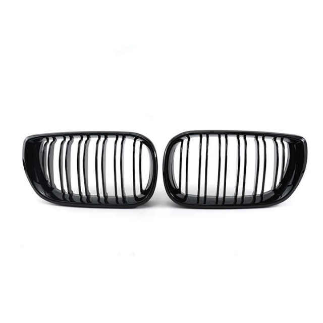 Gloss Black Dual Slat Decorative Front Bumper Mesh Cover Grille Car Front Grille Fit for BMW 3Series E46 2002-2004,www.hongyangcorp.com,Gloss Black Dual Slat Decorative Front Bumper Mesh Cover Grille Car Front Grille Fit for BMW 3Series E46 2002-2004
