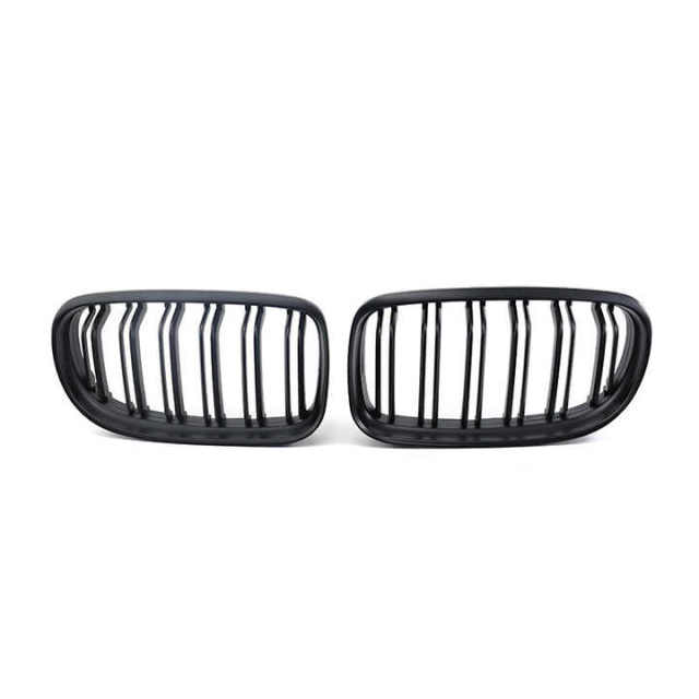 Car Accessory Matte Black Dual Slat Front Bumper Guard Mesh Grille Car Front Grille Fit for BMW 3Series E90 2008-2011