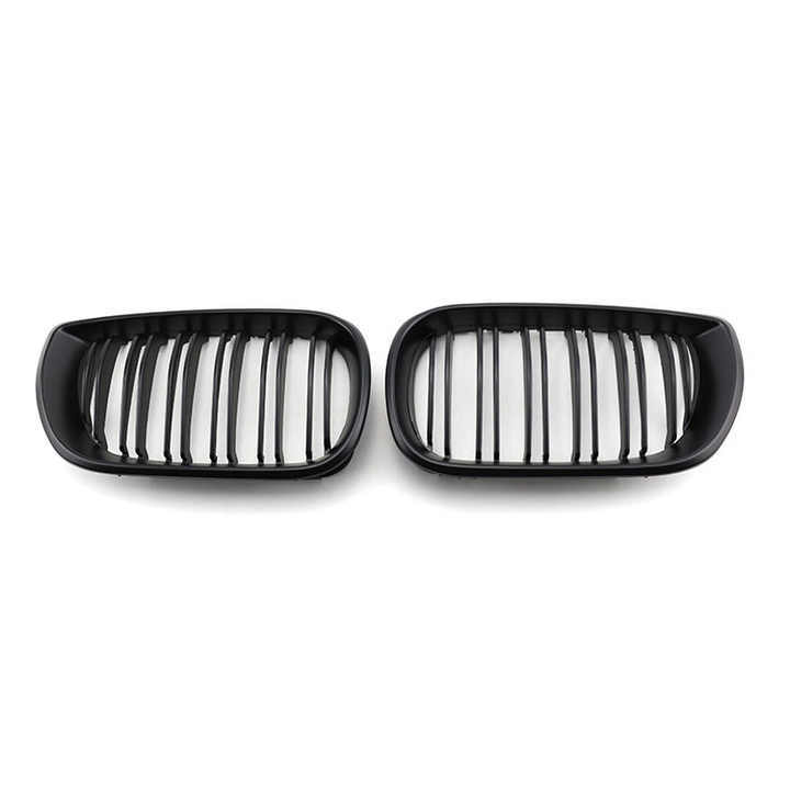 Car Parts Matte Black Dual Slat Front Bumper Mesh Net Radiator Grille Car Front Grille Fit for BMW 3Series E46 2002-2004