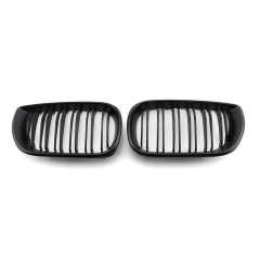 Car Parts Matte Black Dual Slat Front Bumper Mesh Net Radiator Grille Car Front Grille Fit for BMW 3Series E46 2002-2004