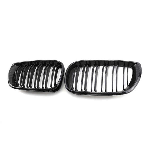 Factory Price Car Parts Accessories Double Slat Carbon Look/ M Color Car Front Bumper Grille for BMW 3 Series  E46 2002-2004