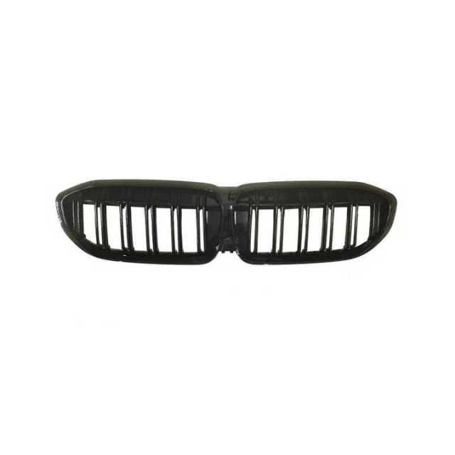 Hot Sale Gloss Black Dual Slat DIY Upper Front Bumper Mesh Grille Car Front Grille Fit for BMW Series 3 G20 2018