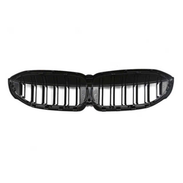 Auto Car Accessories Universal Double Slat Gloss/Matte Black With Camera Hole Grills for BMW 3 Series G20/G28 2020