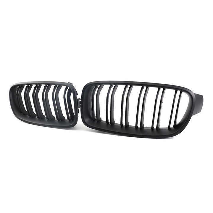 Auto Car Parts Matte Black Dual Slat Front Bumper Mesh Radiator Grille Car Front Grille Fit for BMW Series 3 F30 2012