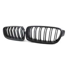Auto Car Parts Matte Black Dual Slat Front Bumper Mesh Radiator Grille Car Front Grille Fit for BMW Series 3 F30 2012
