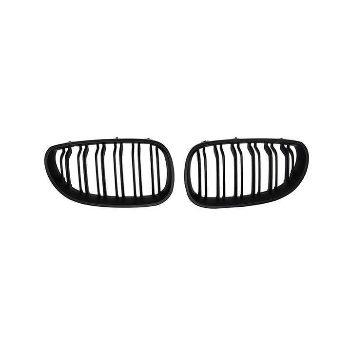 Auto Matte Black Dual Slat Plastic Custom Front Bumper Mesh Grille Car Front Grille Fit for BMW Series 5 E60 2003-2010