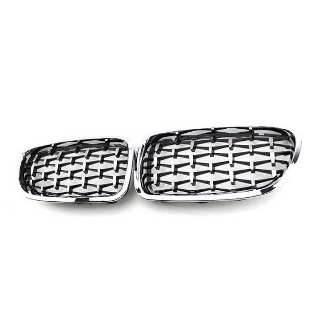 Auto Accessory Diamond Sliver OEM DIY Front Bumper Mesh Grille Car Front Grille Fit for BMW Series 5 F10 2010-2017