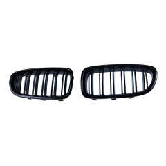 Car Parts Gloss Black Dual Slat Modified Repair Front Bumper Mesh Grille Car Grille Fit for BMW Series 5 F10 2010-2017