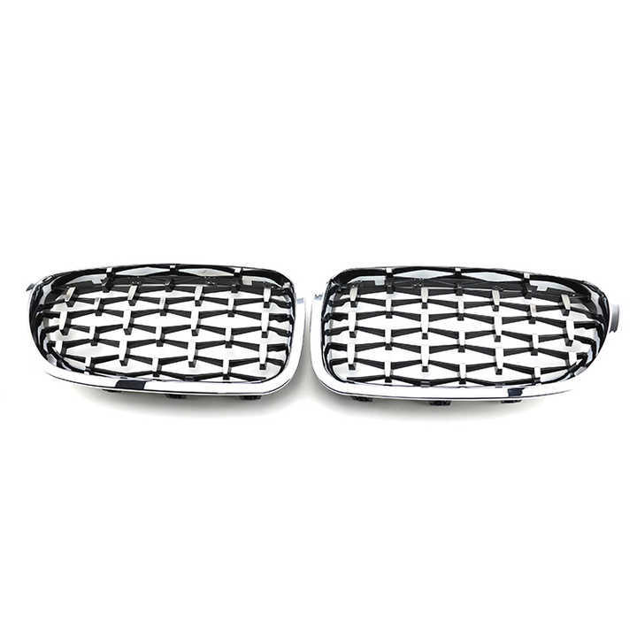 Car Front Bumper Grille Diamond Chrome Car Grill for BMW 5 Series F10 F18 2010-2017