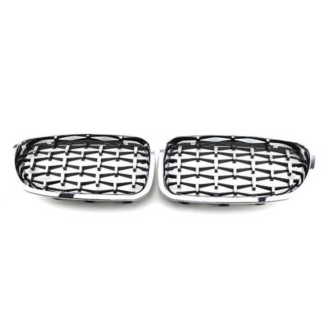 Car Front Bumper Grille Diamond Chrome Car Grill for BMW 5 Series F10 F18 2010-2017