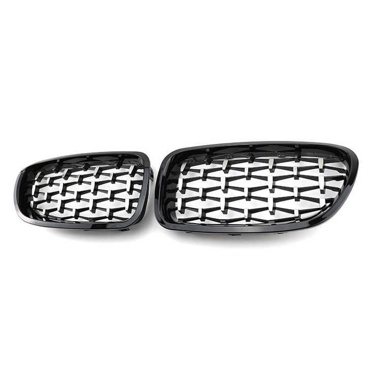Chinese Diamond Half Sliver Ornament Front Bumper Mesh Radiator Grille Car Front Grille Fit for BMW Series 5 F10 2010-2017
