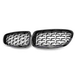 Chinese Diamond Half Sliver Ornament Front Bumper Mesh Radiator Grille Car Front Grille Fit for BMW Series 5 F10 2010-2017