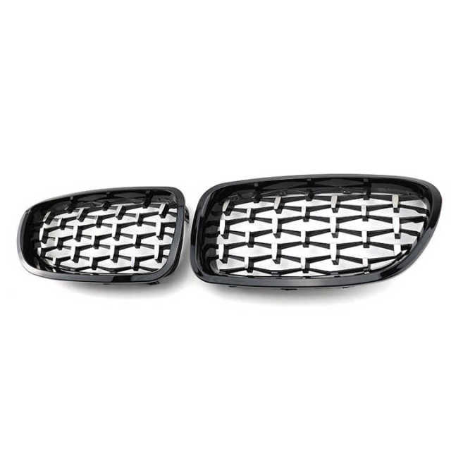 Chinese Diamond Half Sliver Ornament Front Bumper Mesh Radiator Grille Car Front Grille Fit for BMW Series 5 F10 2010-2017