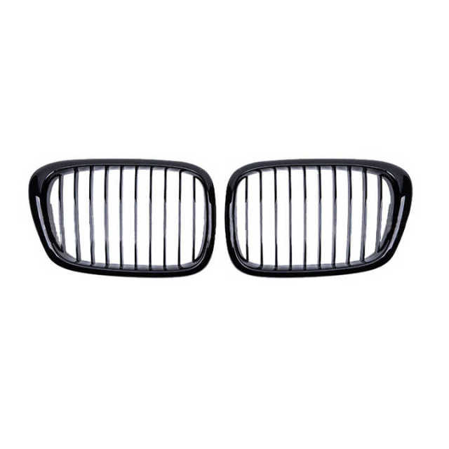 Auto Car Body Kit Matte Black Single Slat Front Bumper Mesh Grille Car Front Grille Fit for BMW Series 5 E39 2002-2004
