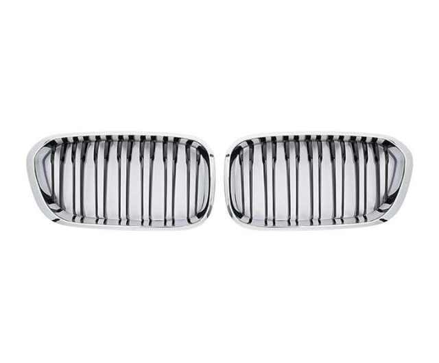 Automobile's Chromed Dual Slat Front Bumper Mesh Radiator Protector Grille Car Front Grille Fit for BMW E60 2003-2010