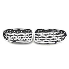 Car Parts Diamond Sliver Inserts Front Bumper Mesh Radiator Grille Car Front Grille Fit for BMW Series 5 F10 2010-2017