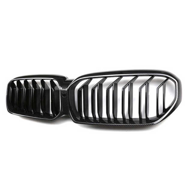 Matte Black Dual Slat Modified OEM Insert Front Bumper Mesh Protector Grille Car Grille Fit for BMW Series 5 G30 2020