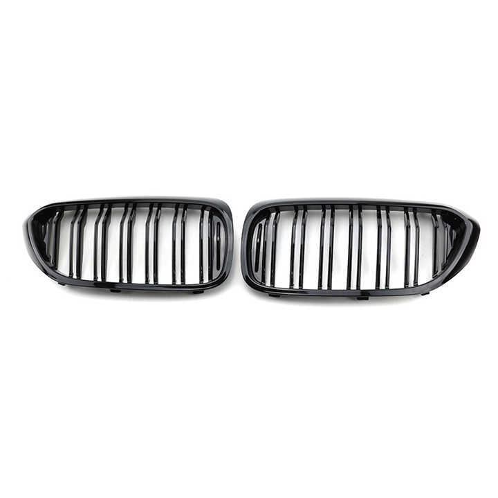 Car Decoration Accessories Double Slat Line Gloss Matte Black Auto Car Grill Front Grille for BMW 5 Series G30/G38 2018-2020