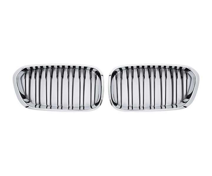 Auto Accessory Chrome Dual Slat Front Bumper Mesh Radiator Grille Car Front Grille Fit for BMW Series 5 E60 2003-2010