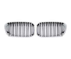 Auto Accessory Chrome Dual Slat Front Bumper Mesh Radiator Grille Car Front Grille Fit for BMW Series 5 E60 2003-2010