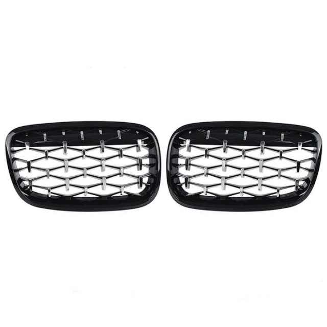 Auto Body Kits Diamond Half Silver Front Bumper Mesh Grille Car Front Grille Fit for BMW Series X5 E70 2008-2014,www.hongyangcorp.com,Auto Body Kits Diamond Half Silver Front Bumper Mesh Grille Car Front Grille Fit for BMW Series X5 E70 2008-2014