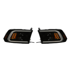 Car Headlights 2 LED Lens White Day Light Yellow Turn signal Lamp Chrome Plated Decorative Frame for Dodgr RAM 2009-2018,www.hongyangcorp.com,Car Headlights 2 LED Lens White Day Light Yellow Turn signal Lamp Chrome Plated Decorative Frame for Dodgr RAM 2009-2018