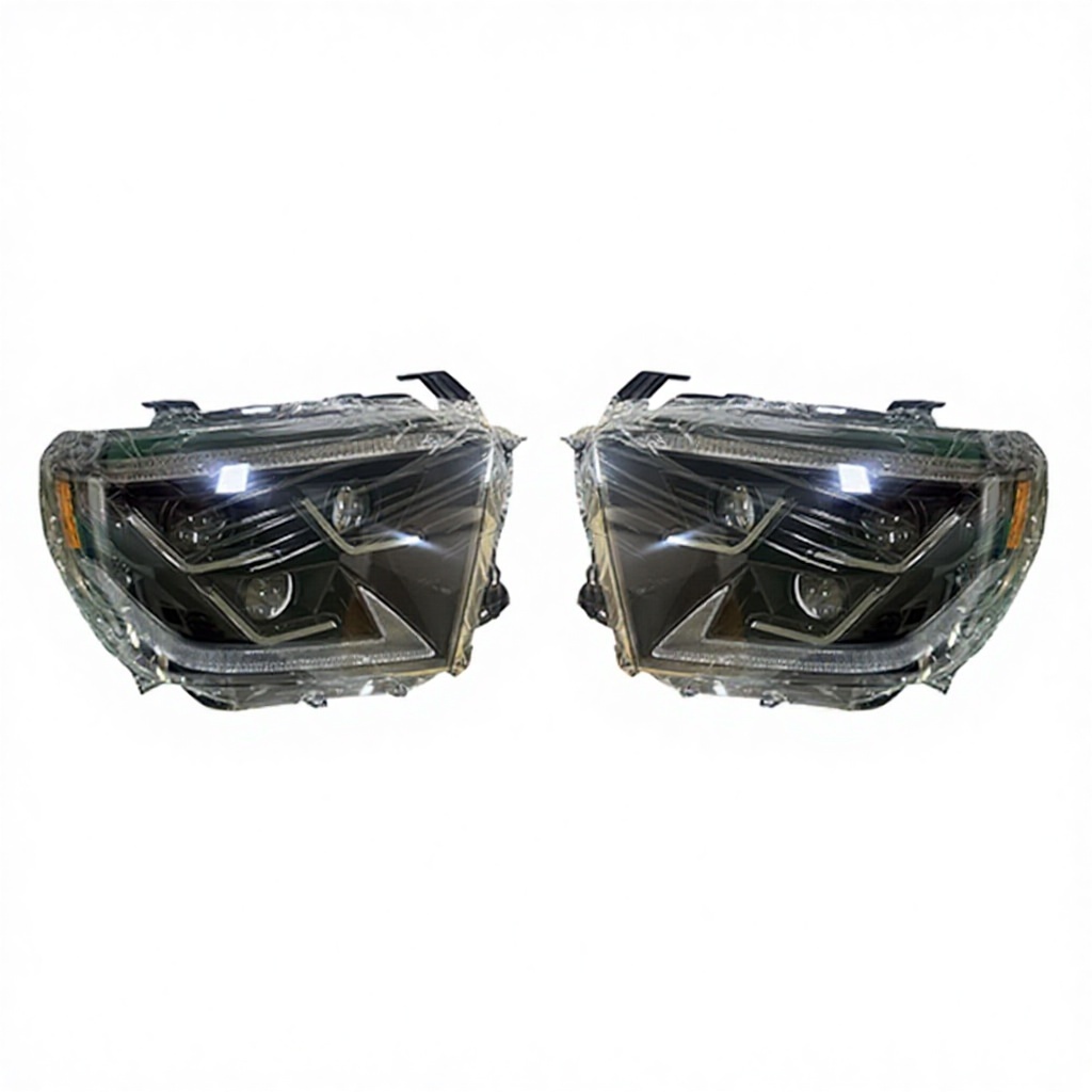 Auto Parts 3 LED Lens Head Lamp Headlights Smoke Plated Decorative Frame for Toyota Tundra 2014-2018,www.hongyangcorp.com,Auto Parts 3 LED Lens Head Lamp Headlights Smoke Plated Decorative Frame for Toyota Tundra 2014-2018