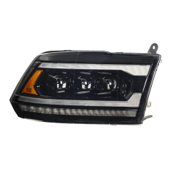 Auto Parts Car Headlights 3 LED Lens White Day Light Matte Black&Chrome Plated Decorative Frame for Dodge RAM 2009-2018,www.hongyangcorp.com,Auto Parts Car Headlights 3 LED Lens White Day Light Matte Black&Chrome Plated Decorative Frame for Dodge RAM 2009-2018