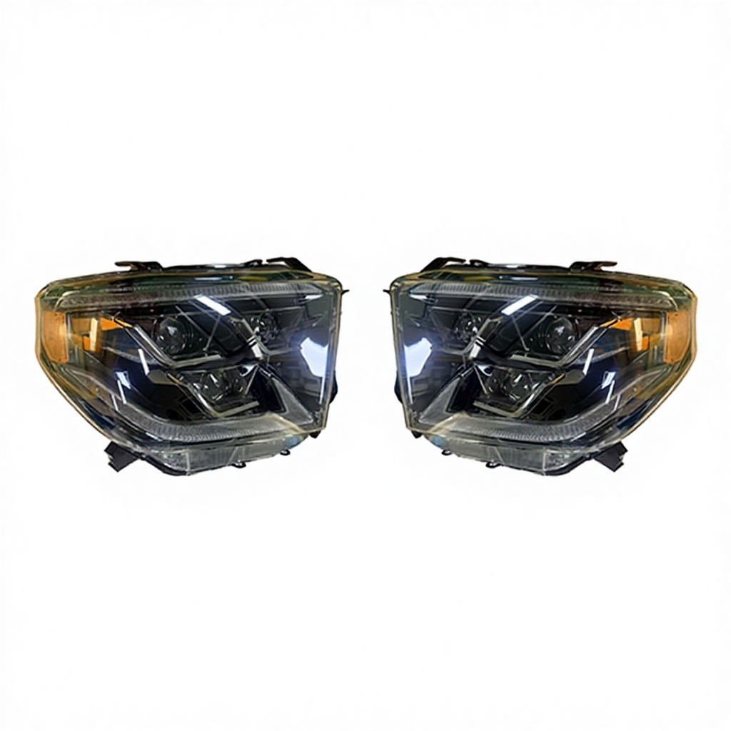 Auto Parts 3 LED Lens Head Lamp Headlights Yellow Turn signal Lamp Chrome Plated Decorative Frame for Toyota Tundra 2014-2018,www.hongyangcorp.com,Auto Parts 3 LED Lens Head Lamp Headlights Yellow Turn signal Lamp Chrome Plated Decorative Frame for Toyota Tundra 2014-2018