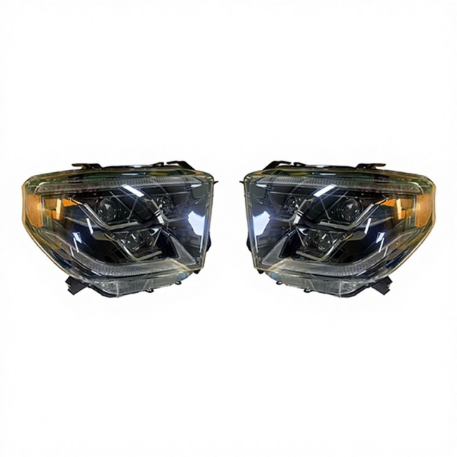 Auto Parts 3 LED Lens Head Lamp Headlights Yellow Turn signal Lamp Chrome Plated Decorative Frame for Toyota Tundra 2014-2018,www.hongyangcorp.com,Auto Parts 3 LED Lens Head Lamp Headlights Yellow Turn signal Lamp Chrome Plated Decorative Frame for Toyota Tundra 2014-2018