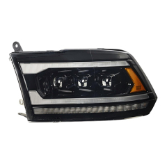 Auto Parts Car Headlights 3 LED Lens White Day Light Matte Black&Chrome Plated Decorative Frame for Dodge RAM 2009-2018,www.hongyangcorp.com,Auto Parts Car Headlights 3 LED Lens White Day Light Matte Black&Chrome Plated Decorative Frame for Dodge RAM 2009-2018