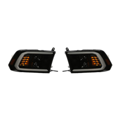 Car Front Headlights 2 Halogen Lens White Day Light Yellow Turn signal Lamp Matte Black Decorative Frame for Dodge RAM 2009-2018,www.hongyangcorp.com,Car Front Headlights 2 Halogen Lens White Day Light Yellow Turn signal Lamp Matte Black Decorative Frame for Dodge RAM 2009-2018