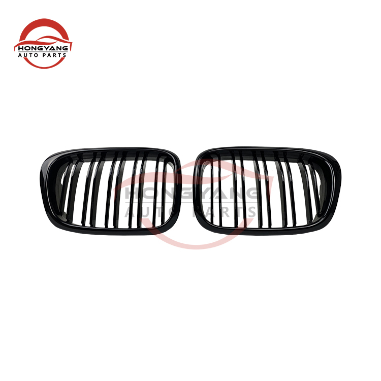 Car's Matte Black Single Slat Front Bumper Mesh Protector Radiator Grille Car Grille Fit for BMW Series 5 E39 2002-2004