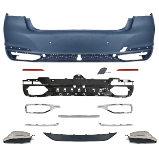 Car Auto Spare Parts Rear Bumper Assy Exhaust Pipe Rear Diffuser Bodykit for BMW 7 Series G11 G12 Modified to Classic 2019-2022