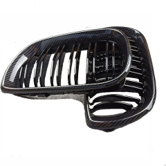 Car Parts Decoration Carbon Look Double Slat Front Bumper Radiator Grille Car Front Grille Fit for BMW E46 Four Doors 2002-2004