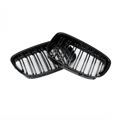 Replacement Front Bumper Grille for BMW 5 Series F07 GT Double Line Gloss Black 2009-2016