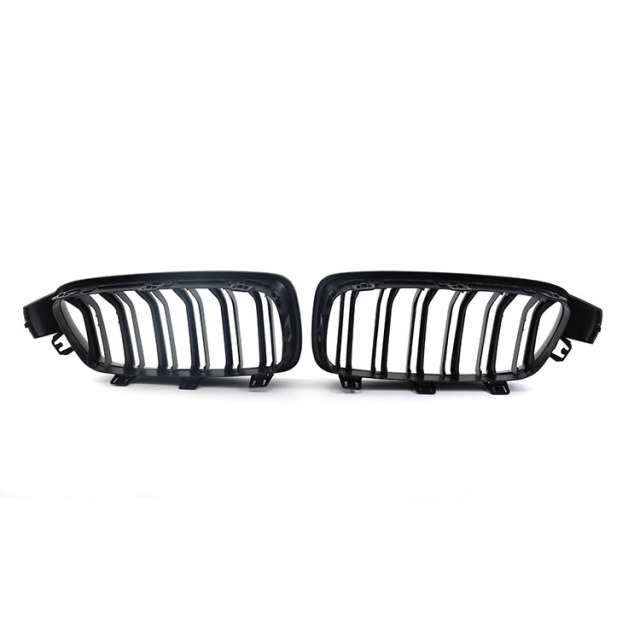 Auto Car Parts Matte Black Dual Slat Front Bumper Mesh Radiator Grille Car Front Grille Fit for BMW Series 3 F30 2012