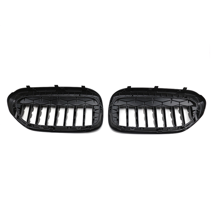 Car Accessory Diamond Half Sliver Front Bumper Mesh Radiator Grille Car Front Grille Fit for BMW Series 5 G30 2017-2020