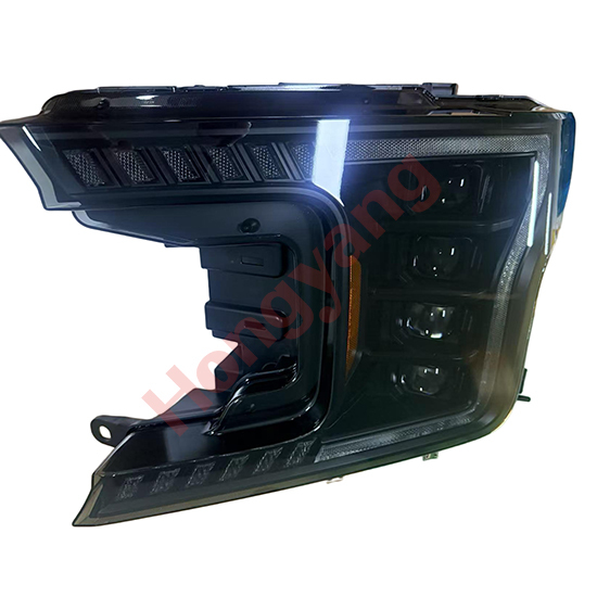 Auto Parts F Style  4LED Lens Round Decorative Cover Head Lamp Headlights for Ford F150 2018-2020 Chrome Plated Decorative Frame