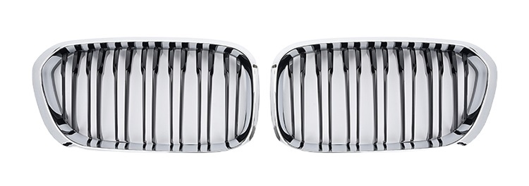 Automobile's Chromed Dual Slat Front Bumper Mesh Radiator Protector Grille Car Front Grille Fit for BMW E60 2003-2010
