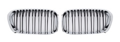 Automobile's Chromed Dual Slat Front Bumper Mesh Radiator Protector Grille Car Front Grille Fit for BMW E60 2003-2010