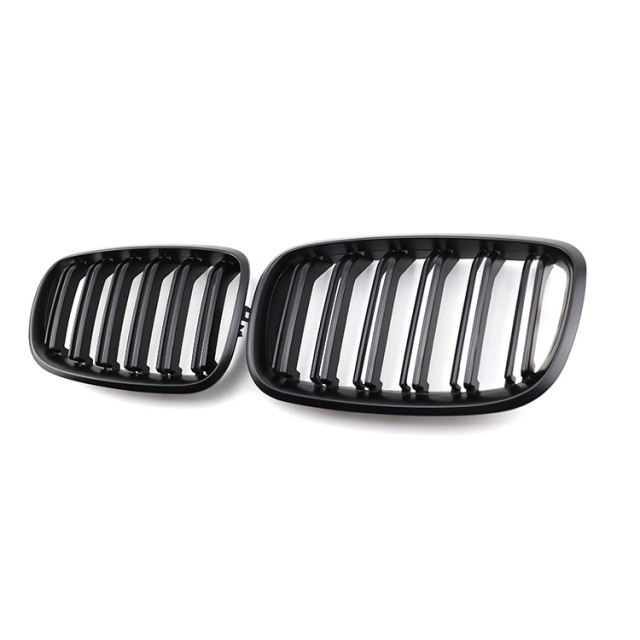 Matte Black Dual Slat Front Bumper Mesh Grille Car Front Grille Fit for BMW Series X5 E70 2008-2014,www.hongyangcorp.com,Matte Black Dual Slat Front Bumper Mesh Grille Car Front Grille Fit for BMW Series X5 E70 2008-2014