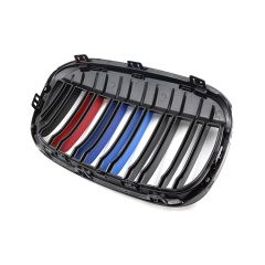 Factory Price Auto Accessories Double Slat Carbon Look/M Color Car Front Bumper Grill for BMW X1Series F48 2015-IN