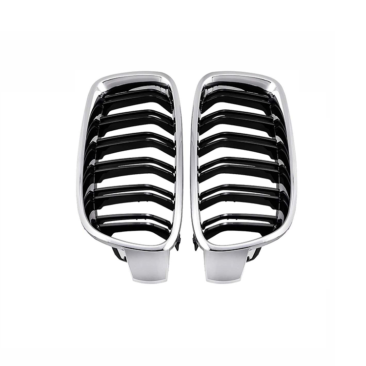 China Car Accessories Double Slat Line Chrome Gloss Black Car Front Bumper Grill Grille for BMW 3 Series F30/F35 2012-IN 2022