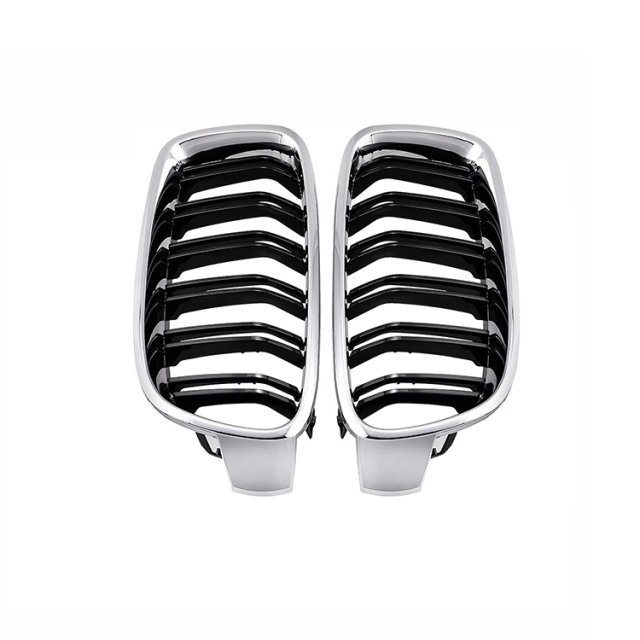 China Car Accessories Double Slat Line Chrome Gloss Black Car Front Bumper Grill Grille for BMW 3 Series F30/F35 2012-IN 2022