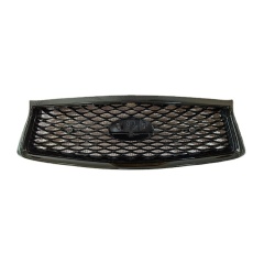 Auto Body Systems With Camera Hole Gray Inside Chromed Frame Black Carbon Look Car Front Grille for INFINITI Q50 2014-2021