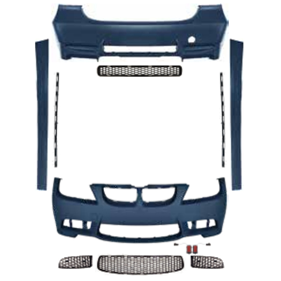 Car Modified Body Kit Rear With Diffuser Mirror Cover for BMW 3Series E90 Modified to M3 2005-2008 All Mesh Style