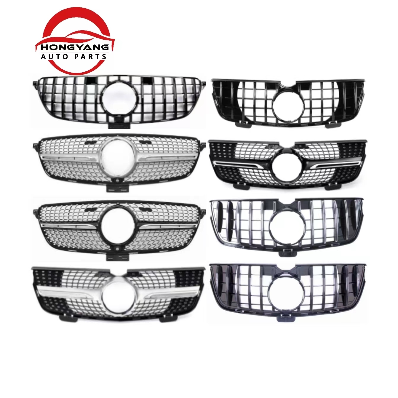 Vehicle Spare Parts Car Front Bumper Grille GTR/Diamond for Mercedes Benz Class GLE W292 GL X164 Double Lines Three Lines,www.hongyangcorp.com,Vehicle Spare Parts Car Front Bumper Grille GTR/Diamond for Mercedes Benz Class GLE W292 GL X164 Double Lines Three Lines